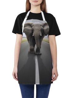 Фартук женский JoyArty для готовки "Слон на асфальте", универсальный размер