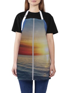 Фартук женский JoyArty для готовки "Закат за занавесом", универсальный размер