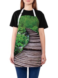 Фартук женский JoyArty для готовки "Мостик через стремительную реку", универсальный размер