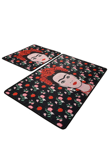 Набор ковриков для ванной (2шт): 60x100, 50x60 см; Chilai Home, черный, 8682125929064