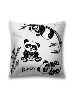 Наволочка JoyArty декоративная "Любвеобильная панда" на молнии, 45x45 см