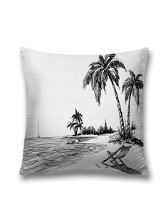 Наволочка JoyArty декоративная "Забытый на пляже лежак" на молнии, 45x45 см