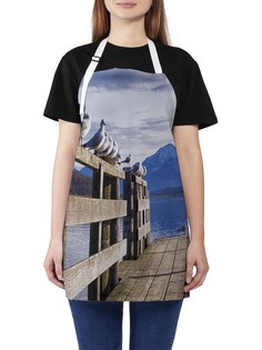 Фартук женский JoyArty для готовки "Пирс чаек", универсальный размер