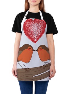 Фартук женский JoyArty для готовки "Пернатая симпатия", универсальный размер