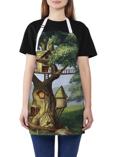 Фартук женский JoyArty для готовки "Жилье на дереве", универсальный размер