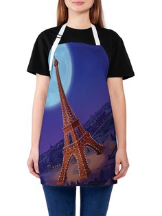 Фартук женский JoyArty для готовки "Парижская луна", универсальный размер