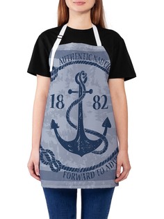 Фартук женский JoyArty для готовки "Морская эмблема с анкером", универсальный размер