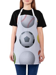 Фартук женский JoyArty для готовки "Разнообразие мячей", универсальный размер