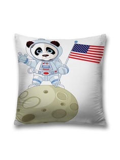 Наволочка JoyArty декоративная "Панда - космонавт" на молнии, 45x45 см