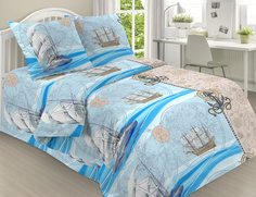 Постельное белье Mercury Home «Парусник» 1.5 СП Поплин 2 наволочки 50x70