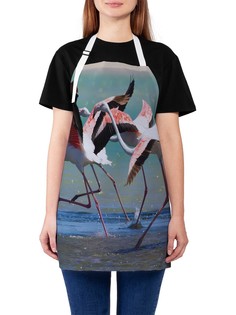 Фартук женский JoyArty для готовки "Испуг фламинго", универсальный размер