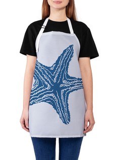 Фартук женский JoyArty для готовки "Синяя морская звезда", универсальный размер