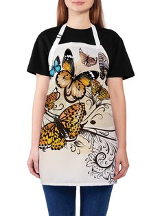 Фартук женский JoyArty для готовки "Спектакль бабочек", универсальный размер
