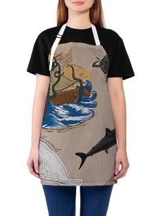 Фартук женский JoyArty для готовки "Океан непредсказуем", универсальный размер