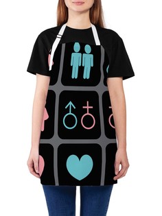 Фартук женский JoyArty для готовки "Женщины и мужчины", универсальный размер