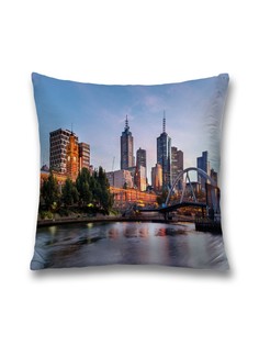 Наволочка JoyArty декоративная "Панорама Мельбурна" на молнии, 45x45 см