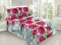 Простыня Mercury Home «Пионы» 1.5 СП 145x214 Бязь