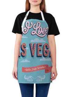 Фартук женский JoyArty для готовки "Надпись Лас Вегас", универсальный размер