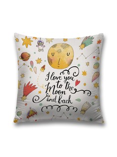 Наволочка JoyArty декоративная "Космическая любовь" на молнии, 45x45 см