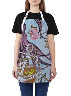 Фартук женский JoyArty для готовки "Сокровище осьминогов", универсальный размер