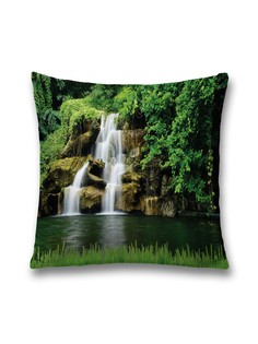 Наволочка JoyArty декоративная "Зелень у водопада" на молнии, 45x45 см