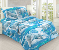 Простыня Mercury Home «Белый медведь» 1.5 СП 145x214 Бязь