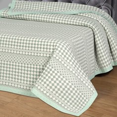 Покрывало АРТ ДИЗАЙН Жаккардовое "Лагуна зеленая" 240х235 Евро Макси 100% Хлопок