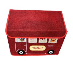 Складной короб для хранения игрушек Домик, 42х32х34 см (Цвет крышки: Красный, Автобус) Markethot