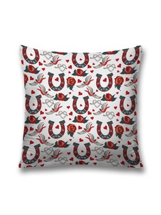 Наволочка JoyArty декоративная "Цветы с удачей" на молнии, 45x45 см