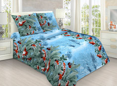 Простыня Mercury Home «Снегири» 1.5 СП 145x214 Бязь