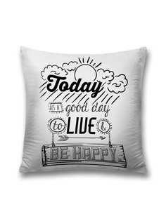 Наволочка JoyArty декоративная "Будь счастлив" на молнии, 45x45 см