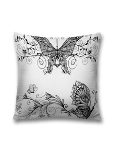 Наволочка JoyArty декоративная "В погоне за цветами" на молнии, 45x45 см