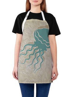 Фартук женский JoyArty для готовки "Волнистая медуза", универсальный размер