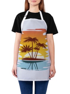 Фартук женский JoyArty для готовки "Остров с пальмами", универсальный размер