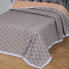 Покрывало АРТ ДИЗАЙН Жаккардовое "Альмира сине-коричневая" 240х235 Евро Макси 100% Хлопок