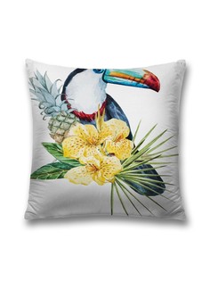 Наволочка JoyArty декоративная "Тукан с ананасом" на молнии, 45x45 см