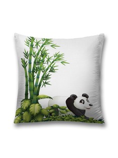 Наволочка JoyArty декоративная "Панда радуется" на молнии, 45x45 см