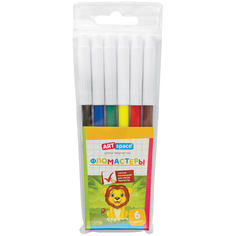 Фломастеры "Веселые зверята", 6 цветов Art Space