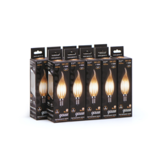 Упаковка ламп 10 штук Gauss LED Filament Свеча на ветру E14 5W 420lm 2700K