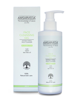 Очищающий гель для лица с экстрактами нима и тулси AMSARVEDA Face Cleansing Gel 200 мл