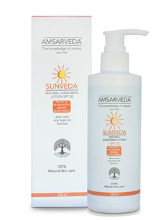 Солнцезащитный лосьон с экстрактом алоэ вера AMSARVEDA Sunveda Natural sunscreen 200 мл