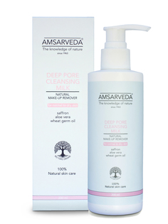 Молочко для очищения кожи лица и снятия макияжа AMSARVEDA Deep Pore Cleansing Milk 200 мл