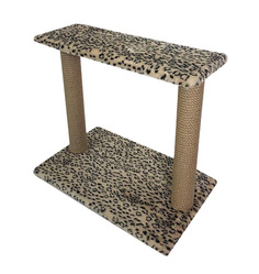 Когтеточка ПУШОК Двойная Пушок мех бежевый леопард