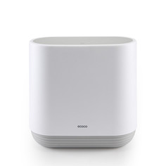 Открывающееся мусорное ведро-контейнер бак с крышкой Ecoco 10 л белый с серым