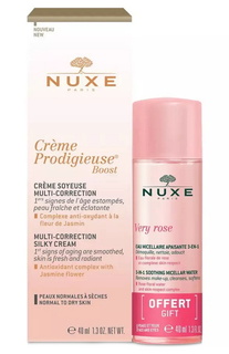 Набор мультикорректирующий крем 40 мл+ мицеллярная вода 40 мл NUXE CREME PRODIGIEUSE BOOST