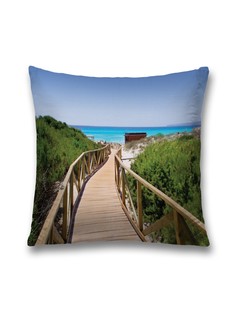 Наволочка JoyArty декоративная "Длинная дорога к морю" на молнии, 45x45 см