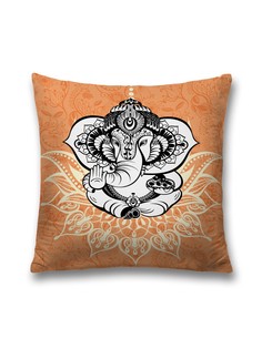 Наволочка JoyArty декоративная "Ганеша на цветке" на молнии, 45x45 см