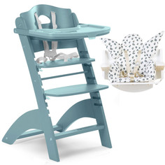 Стульчик для кормления растущий Childhome Lambda 2 Jade green с подушкой Angel leopard