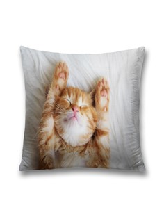 Наволочка JoyArty декоративная "Сонный котенок" на молнии, 45x45 см