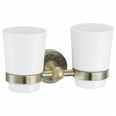2 керамических стакана с бронзовым держателем Rose RG1022Q